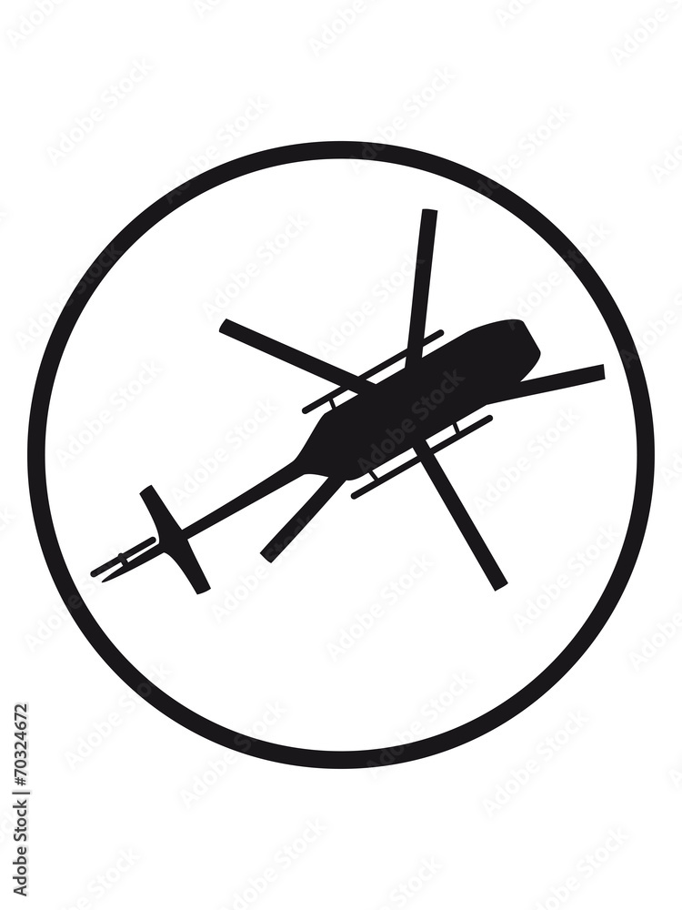 Heli von oben Ansicht top Kreis Logo Heli von oben Ansicht top Kreis Logo