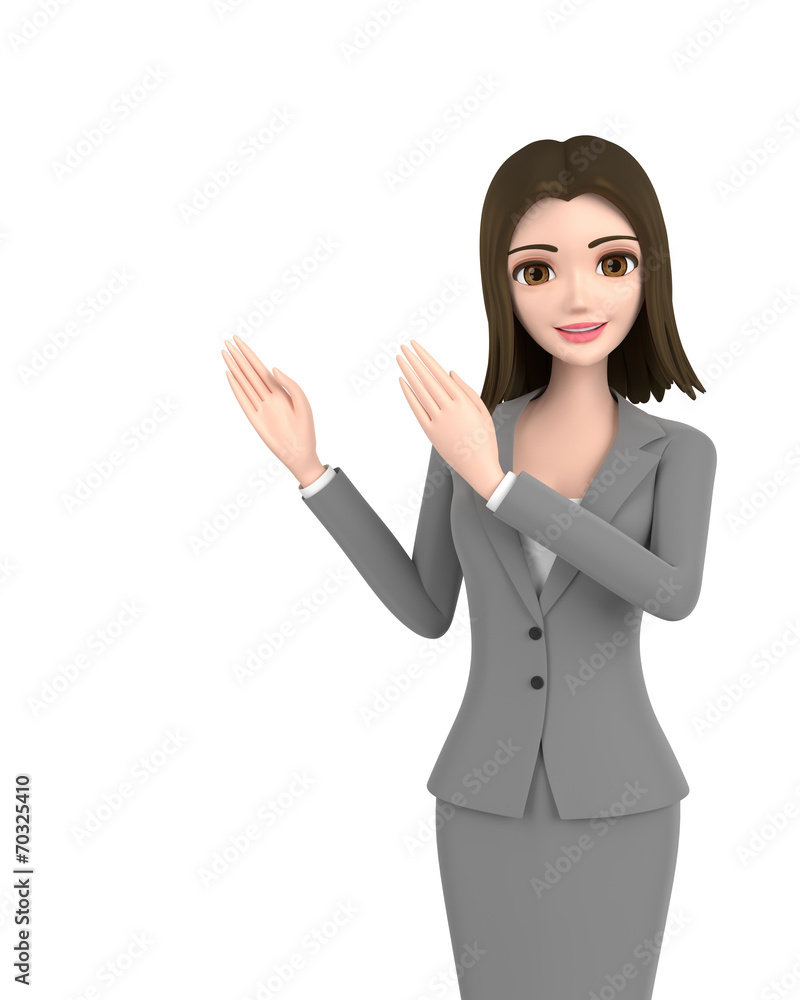3D illustration character - business woman 3D illustration character - business woman