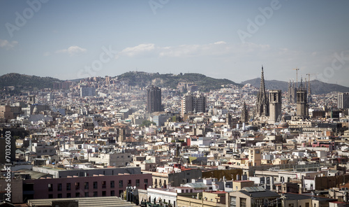 skyline of Barcelona, Spain, with Cathedral of the Holy Cross in © Armin Staudt