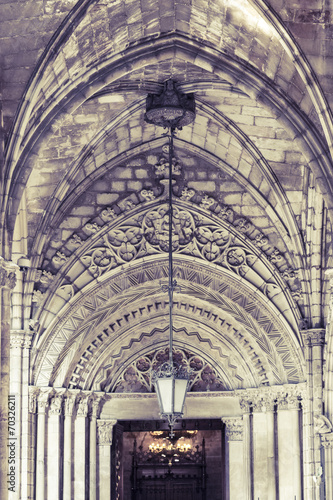 vintage shoot of a gothic church entrance #70326211