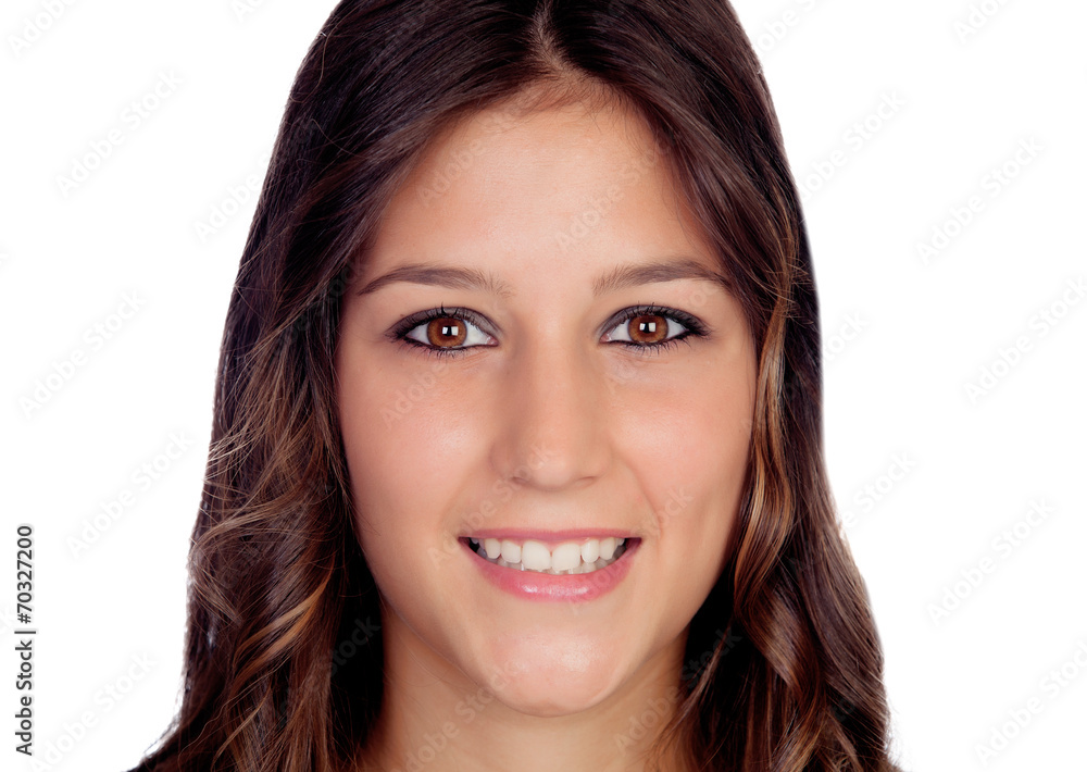 Portrait of attractive casual girl with brown Portrait of attractive casual girl with brown
