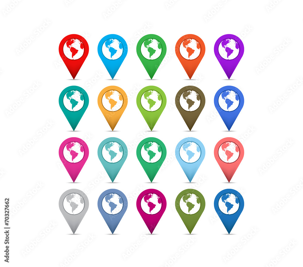 Collection of 3D map pointers Collection of 3D map pointers