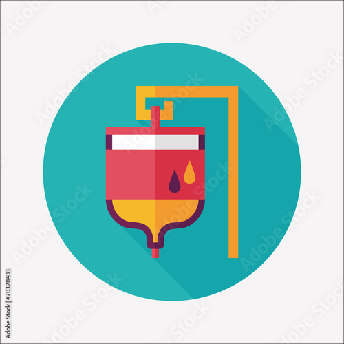 IV bag flat icon with long shadow