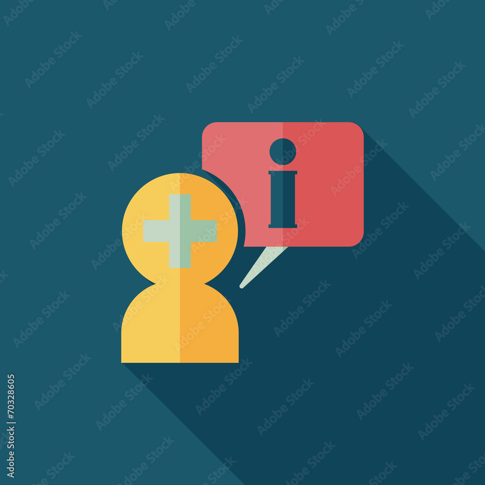 medical speech flat icon with long shadow medical speech flat icon with long shadow