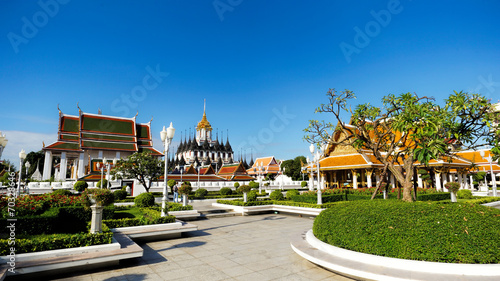 View of Wat Ratchanaddaram and Loha Prasat Metal Palace
