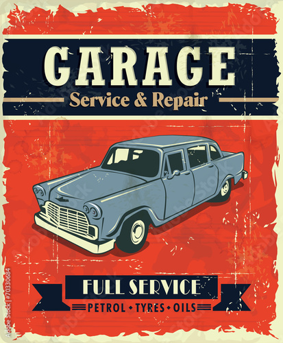 Vintage garage poster design