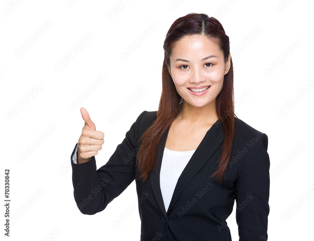 Asian businesswoman with thumb up Asian businesswoman with thumb up