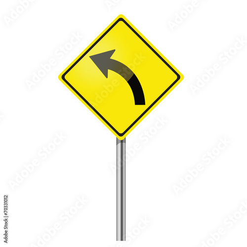 Yellow Curve Sign