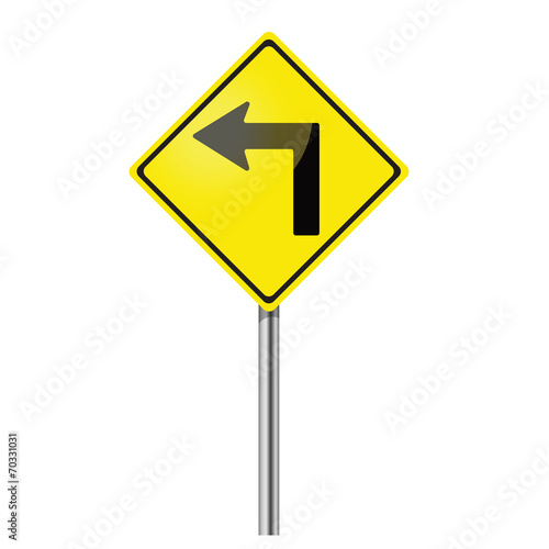 Turn left traffic sign