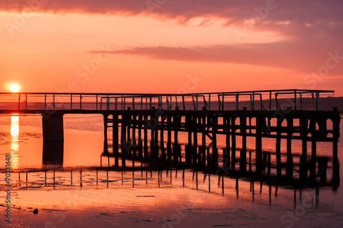 mooring at sunset