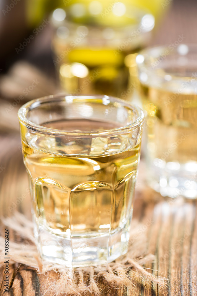 Apple Liqueur in a glass Apple Liqueur in a glass