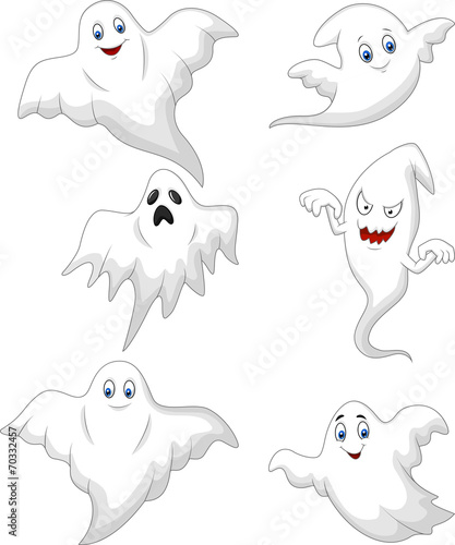 Cute ghost cartoon collection set