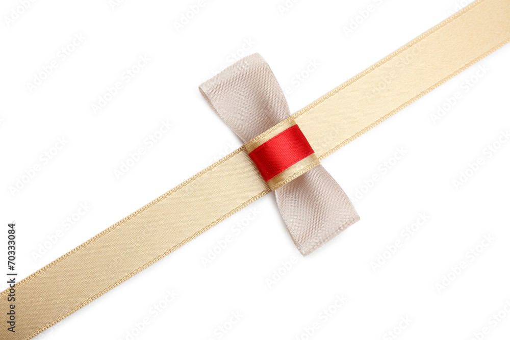 Light ribbon and bow isolated on white Light ribbon and bow isolated on white