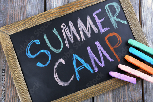 Fotografia Text Summer camp written with chalk