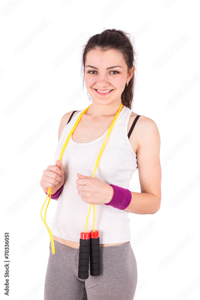 woman aerobics rope