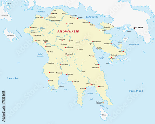 peleponnese map photo