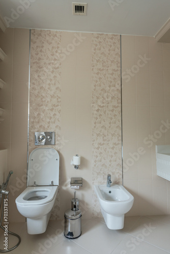 Toilet room in the modern interior