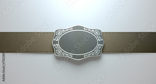 Belt Buckle And Leather photo
