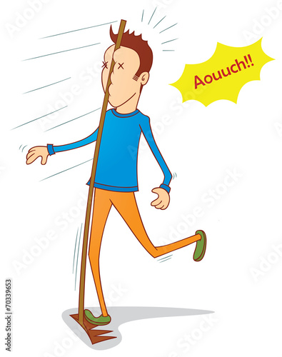 careless man and big fork