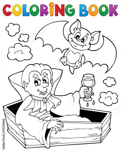 Coloring book vampire theme 1