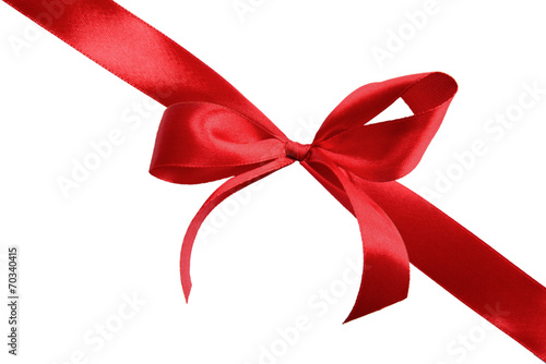 Red satin gift bow