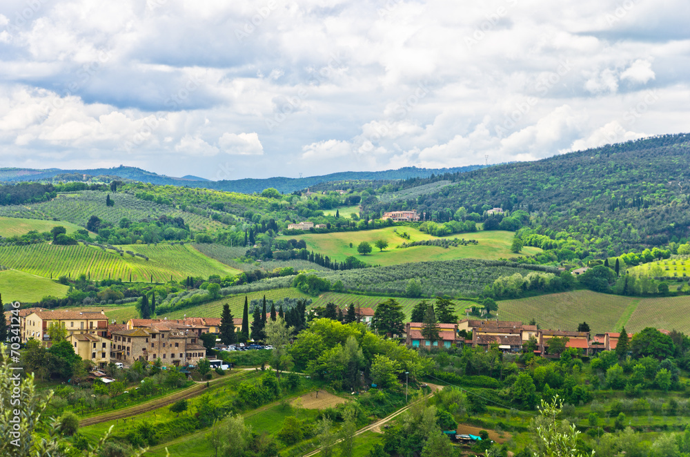 Tuscany hills, landscape near San Gimignano