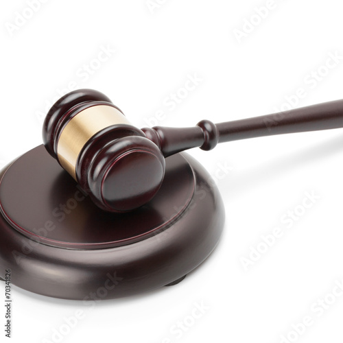 Wooden judge gavel and soundboard - 1 to 1 ratio