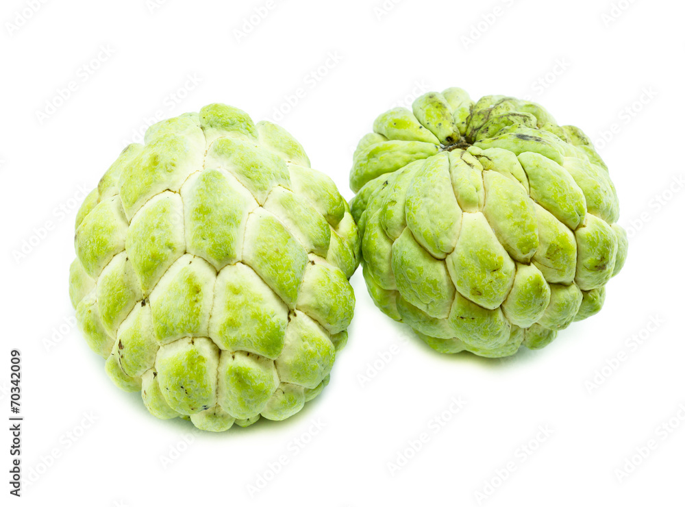 Fototapeta premium Custard apple fruit,Annona squamosa on white background