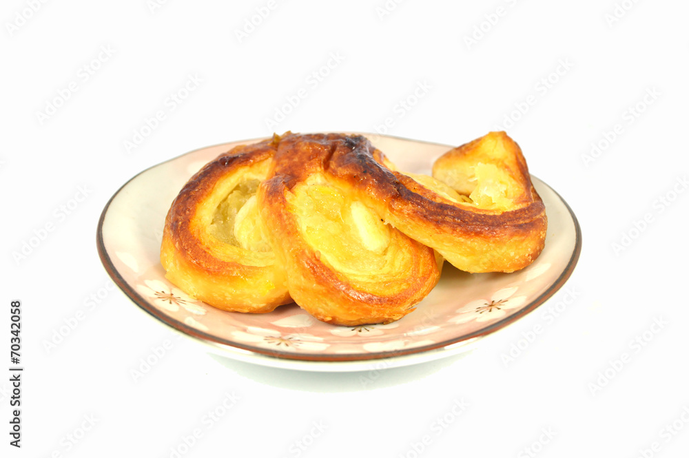 Pineapple pie on dish Pineapple pie on dish