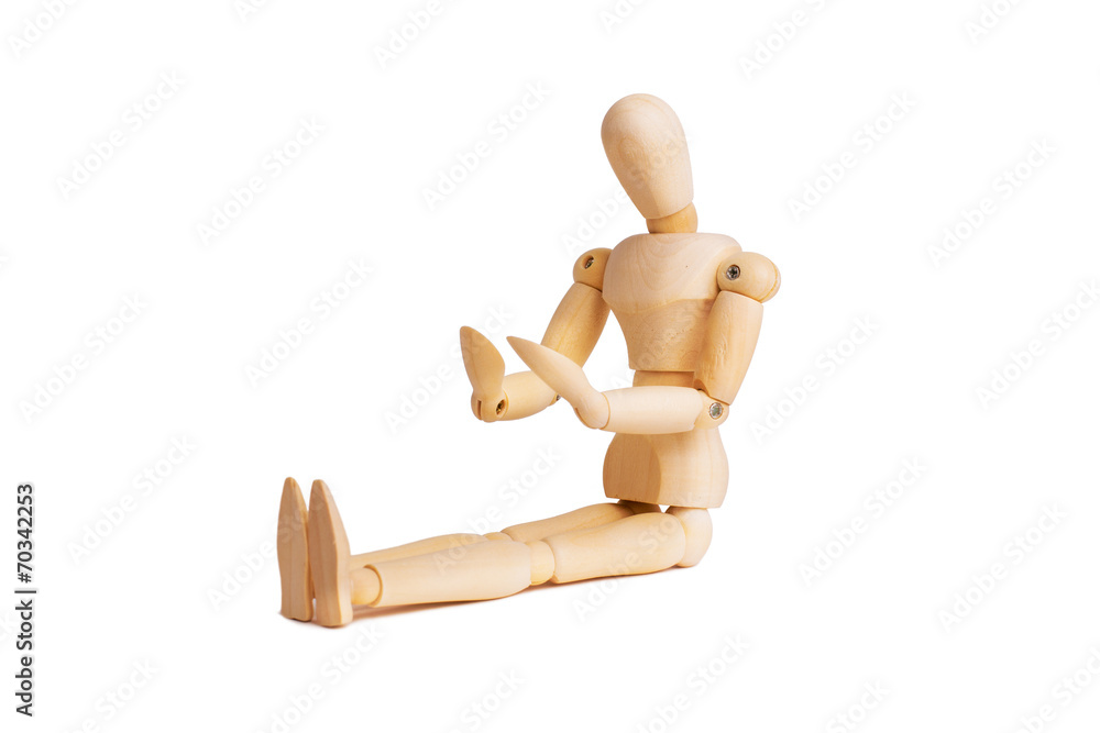 Wooden mannequin isolated on white Wooden mannequin isolated on white