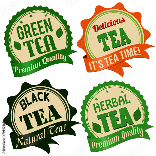 Tea label, sticker or stamps