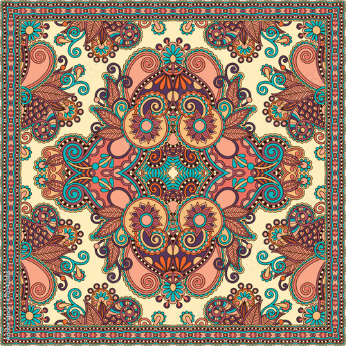 Traditional ornamental floral paisley bandanna