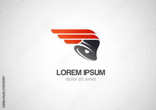 Bell icon, moving forward, vector logo template