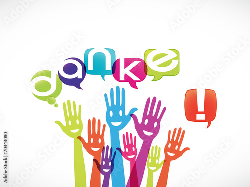 groupe mains souriantes : danke