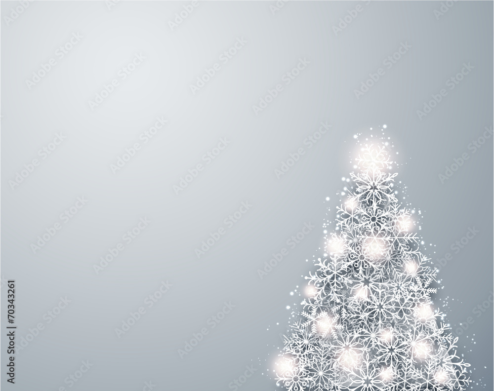 Christmas light snow fir tree. Christmas light snow fir tree.