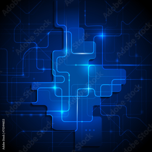 Abstract hi-tech blue background. Vector illustration.
