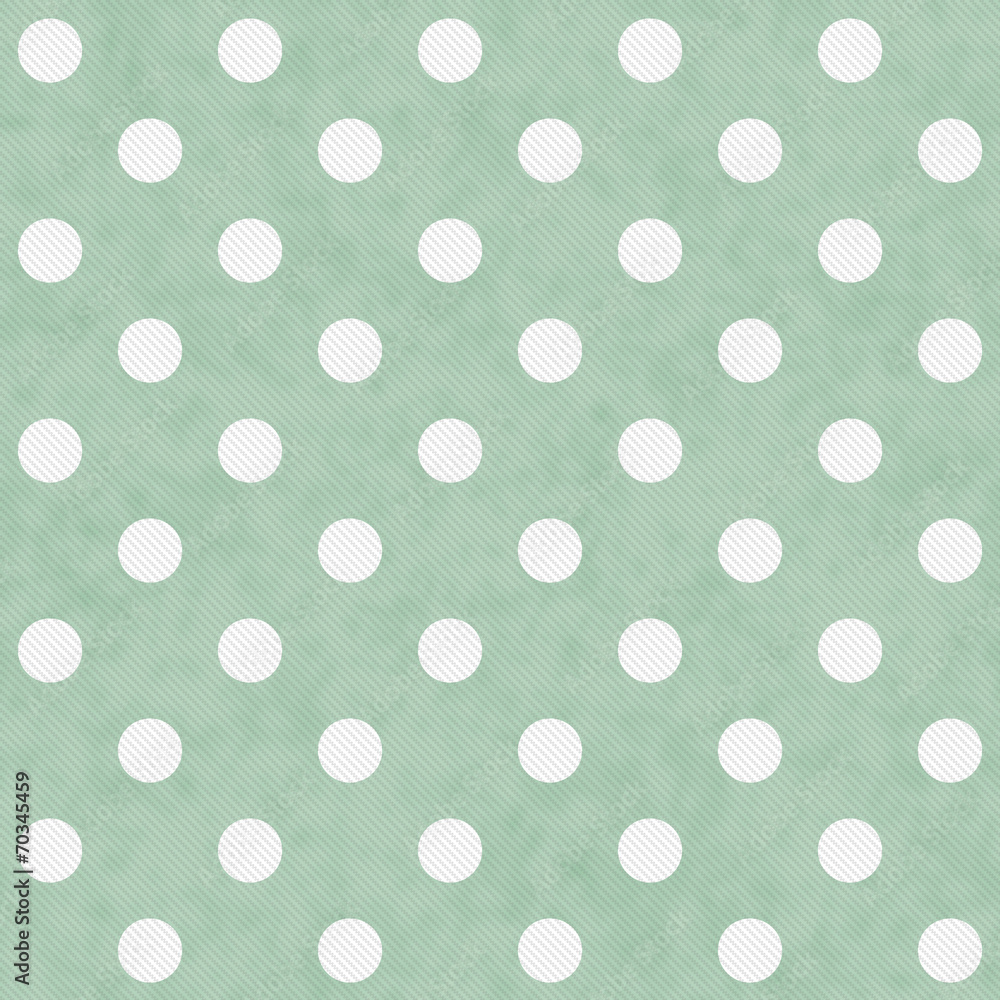 Green and White Large Polka Dots Pattern Repeat Background