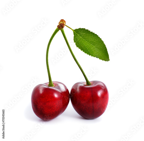 Cherry isolated on hite background.