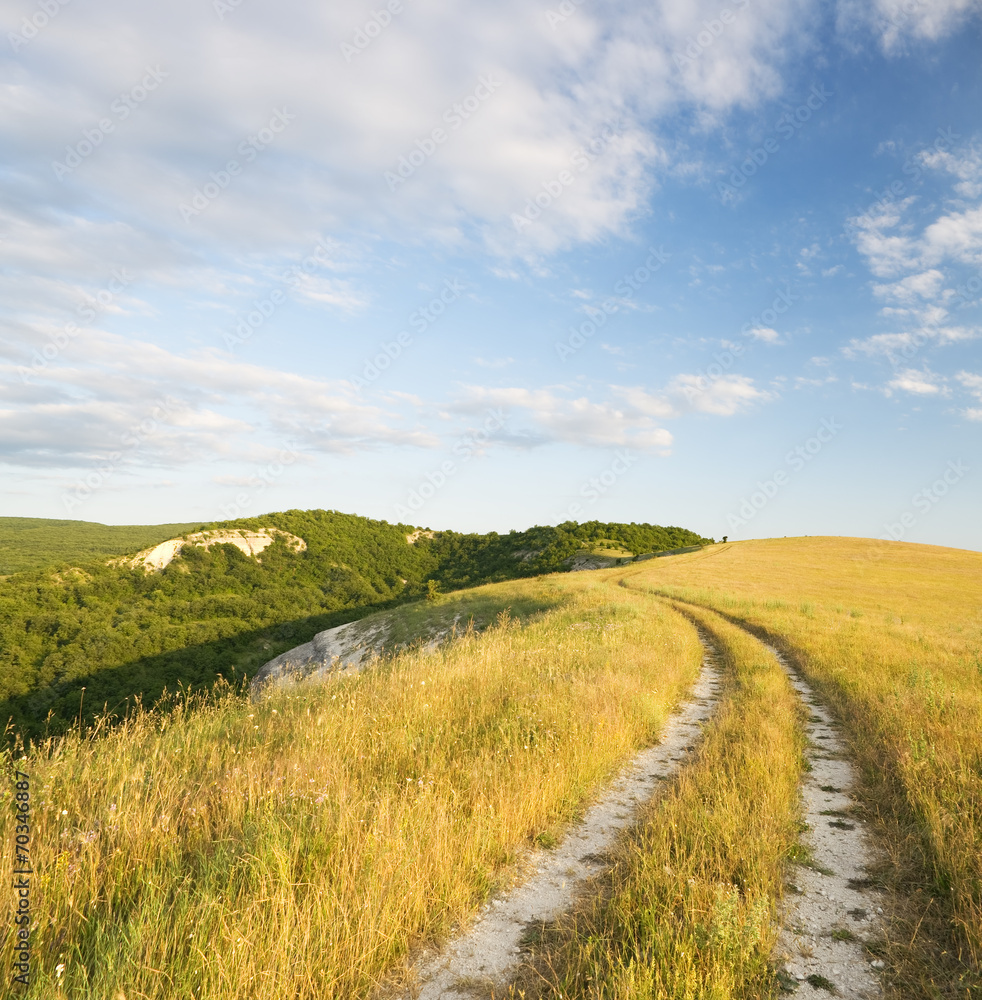Obraz premium Road lane and deep sky.