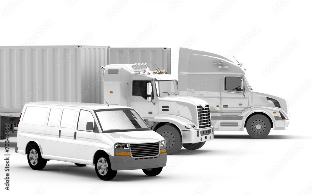 Transporte. Camiones Americanos ilustración de Stock | Adobe Stock