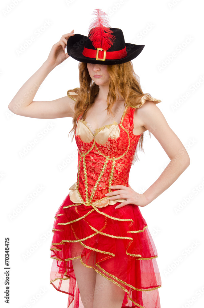 Woman pirate isolated on white Woman pirate isolated on white