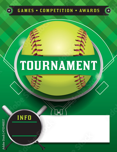 Softball Tournament Template Illustration