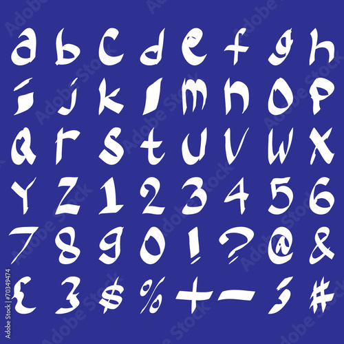 hand drawn letters. alphabet vector illustration
