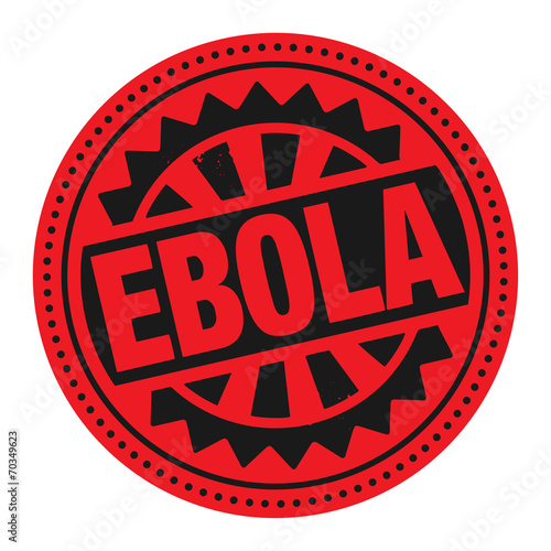 Abstract stamp or label with the text Ebola written inside