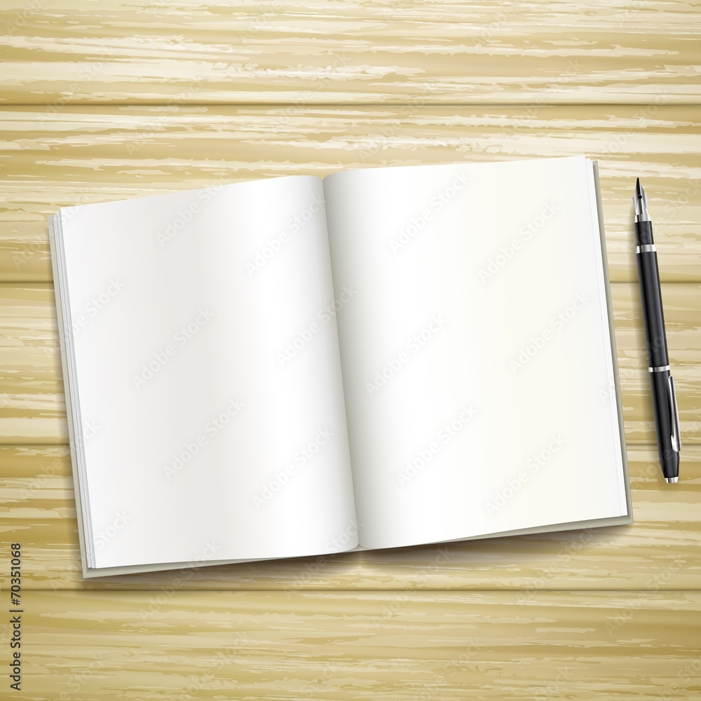 blank open book over wooden desk blank open book over wooden desk