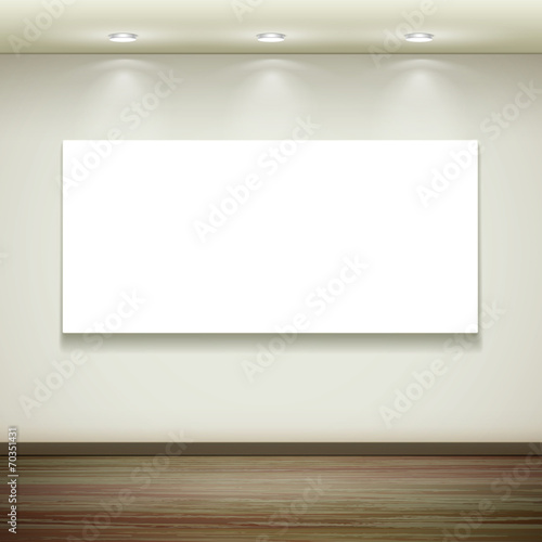 interior blank billboard hanging on the wall