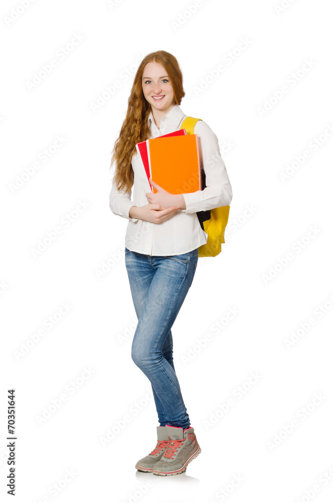 Young student isolated on the white background Young student isolated on the white background