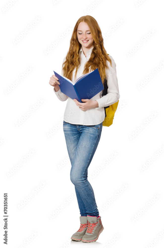 Young student isolated on the white background Young student isolated on the white background