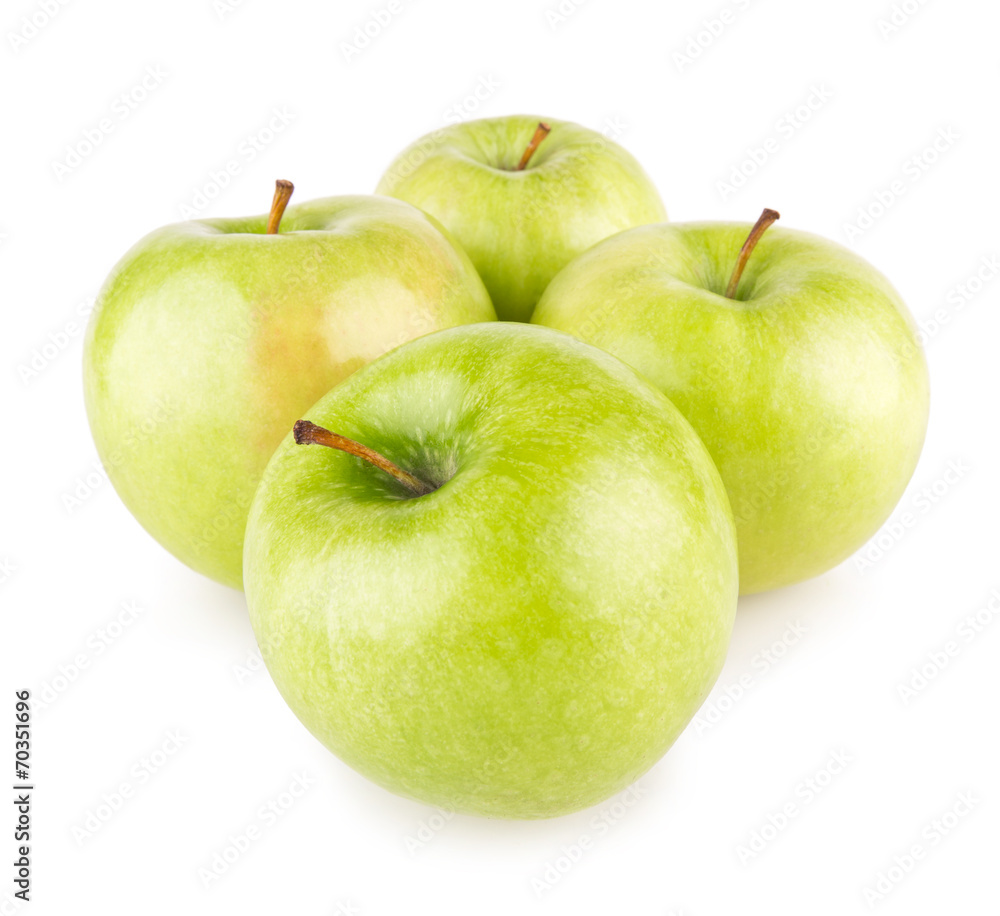 green apples isolated on white background green apples isolated on white background