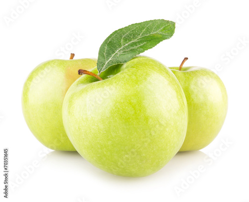 green apples isolated on white background